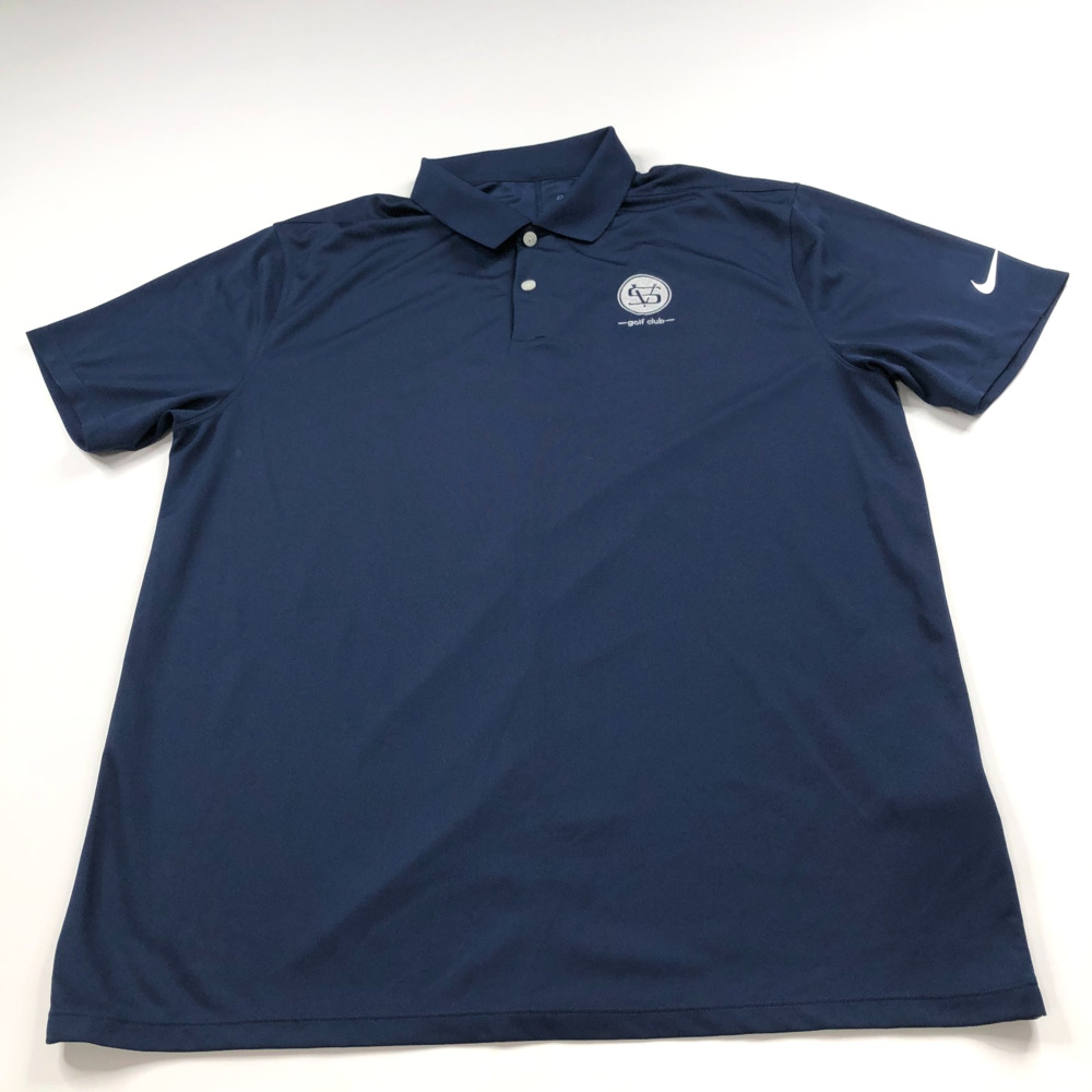 Nike Standard Fit Dri Fit Large Golf SS Button Polo Solid Shirt Blue MINT LOGO
